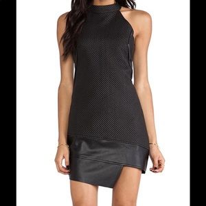 STYLESTALKER sexy black quilted dress, fun asymmetrical hem, size small, NEW 🖤